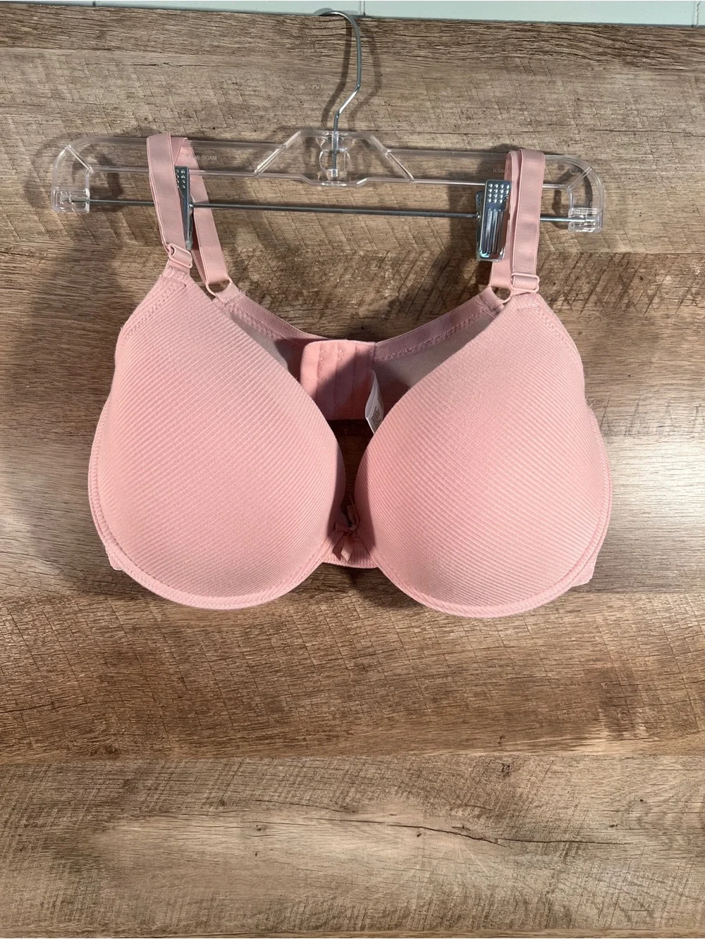 Adrienne Vittadini Bra Set 38D 2pc Ribbed Pink & Plum Underwire Full Figure NWOT